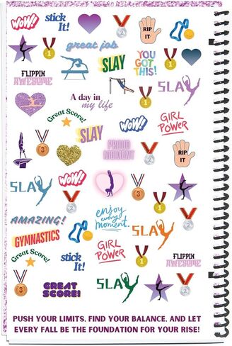 Girls Gymnastics Competition Scorebook - Journal for Tracking Meet Scores, Individual and Team, All About me Page, Autograph Page, Photo Page, end of Season Goals - with Fun Stickers! in Saudi Arabia