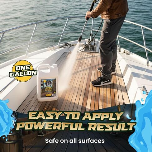 منظف ​​سطح القارب كابتن مالح - مزيل الأكسدة لأرضيات وأسطح القوارب - يعيد اللمعان ويزيل الأوساخ - منظف القوارب آمن للخشب والألياف الزجاجية والفينيل in Kuwait