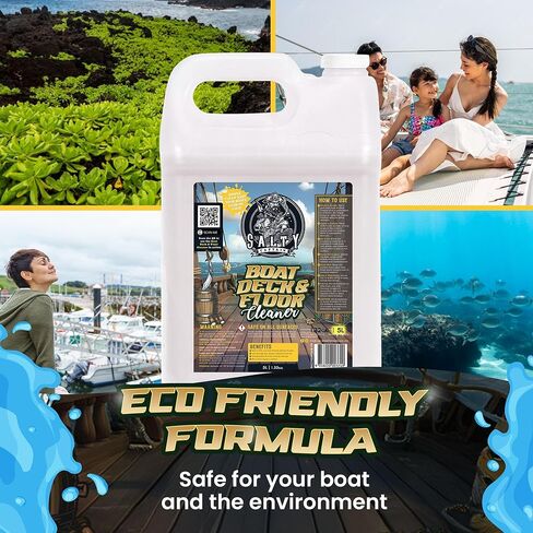 منظف ​​سطح القارب كابتن مالح - مزيل الأكسدة لأرضيات وأسطح القوارب - يعيد اللمعان ويزيل الأوساخ - منظف القوارب آمن للخشب والألياف الزجاجية والفينيل in Kuwait