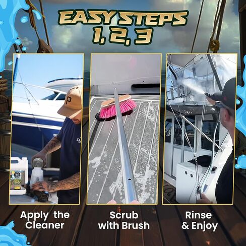 منظف ​​سطح القارب كابتن مالح - مزيل الأكسدة لأرضيات وأسطح القوارب - يعيد اللمعان ويزيل الأوساخ - منظف القوارب آمن للخشب والألياف الزجاجية والفينيل in Kuwait