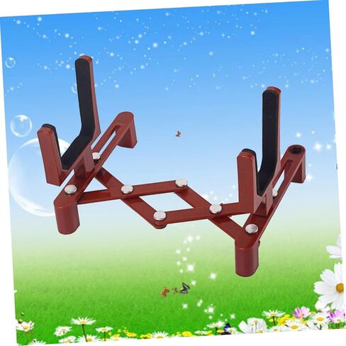 TOYANDONA Portable Foldable Violin Stand Professional Dark Red Floor Bracket for Musical Instruments Lightweight Design for and Installation Suitable for Violins and Fiddles in Kuwait