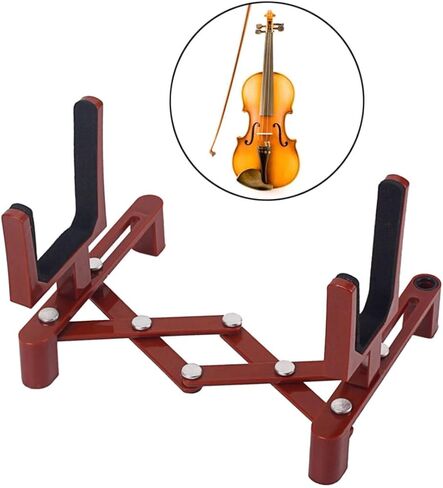TOYANDONA Portable Foldable Violin Stand Professional Dark Red Floor Bracket for Musical Instruments Lightweight Design for and Installation Suitable for Violins and Fiddles in Kuwait