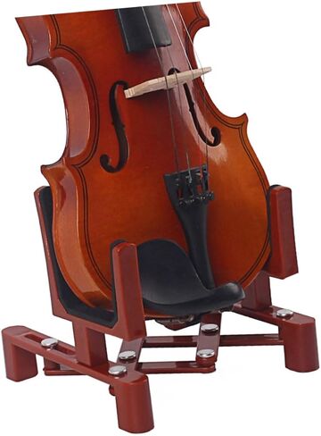 TOYANDONA Portable Foldable Violin Stand Professional Dark Red Floor Bracket for Musical Instruments Lightweight Design for and Installation Suitable for Violins and Fiddles in Kuwait