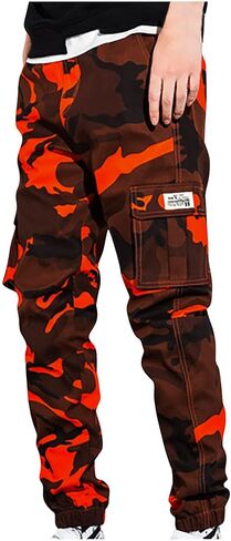 Muscularfit Men Cargo Pants Loose Fit Multi Pockets Camouflage Sweatpants Casual Stretch Tactical Hiking Pant Outdoor Fashion in Saudi Arabia