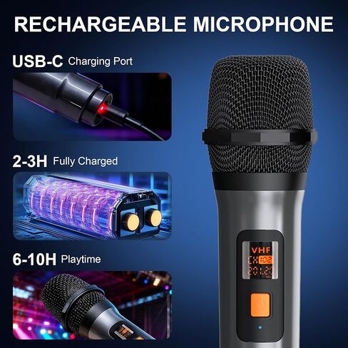 Karaoke Machine, Portable Bluetooth Karaoke Speaker with 3 Wireless Rechargeable Microphones, PA System for Adults Kids with LED Lights & Echo Adjustment, Supports TWS/TF/USB/AUX for Home Party in Saudi Arabia