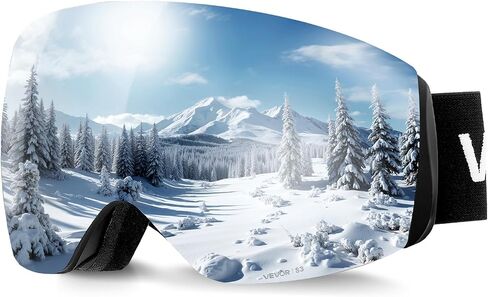 VEVOR Frameless Ski Goggles, Spherical Lens with Revo Coating, OTG Anti fog Snow Goggles, TPU Frame & Ventilation Structure in Saudi Arabia