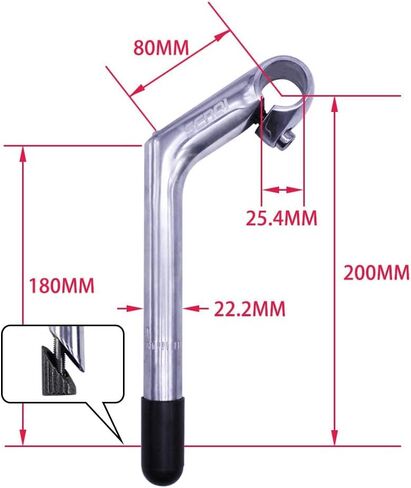 Bike Stem 22.2×25.4mm Electroplating Gooseneck Stem Aluminum Alloy Stems 40mm/80mm with Teeth in Kuwait
