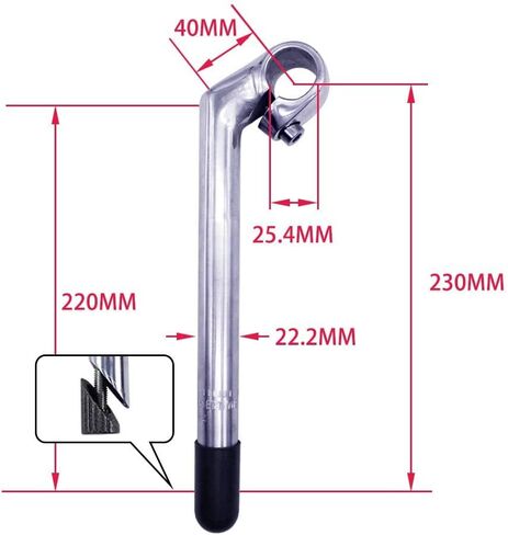 Bike Stem 22.2×25.4mm Electroplating Gooseneck Stem Aluminum Alloy Stems 40mm/80mm with Teeth in Kuwait