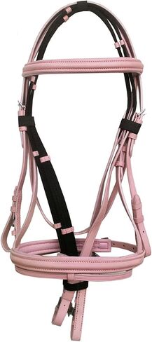CHALLENGER English Horse Salmon Pink All-Purpose Trail Leather Bridle Reins Pony 80327PK-P in Saudi Arabia