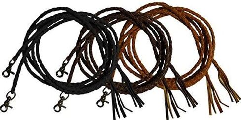 6.5 ' Long Leather Braided Split Reins with Scissor Snap Ends. Color Chocie in Saudi Arabia