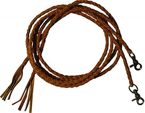 6.5 ' Long Leather Braided Split Reins with Scissor Snap Ends. Color Chocie in Saudi Arabia