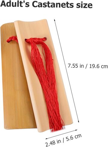 BESPORTBLE 1 زوج Allegro Castanets ملحقات الآلات الموسيقية التقليدية Kuaiban للبالغين، سطح أملس، قبضة مريحة بصوت عالٍ وصوت للعروض والمهرجانات in Saudi Arabia