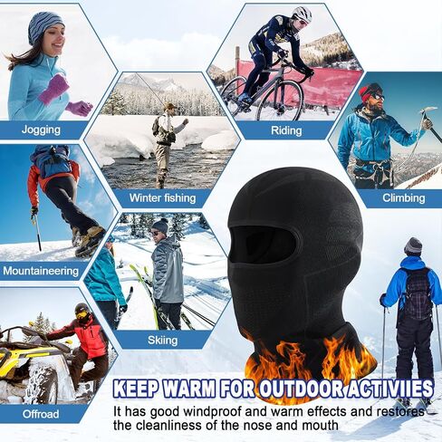 TAGVO Balaclava Ski Full Face Mask Unisex, Winter Thermal Elastic Motorcycle Bike Snowboard Neck Gaiter Helmets Hood Hat in Saudi Arabia