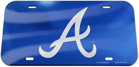 Wincraft MLB Atlanta Braves Crystal Mirror Logo License Plate, Team Color, One Size in Saudi Arabia
