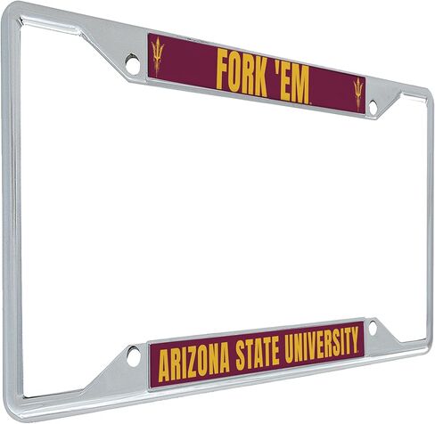 Desert Cactus Arizona State University License Plate Frame ASU Sun Devils Holder for Front or Back of Car Metal Car Tag Holder Officially Licensed (Slogan 1) in Saudi Arabia