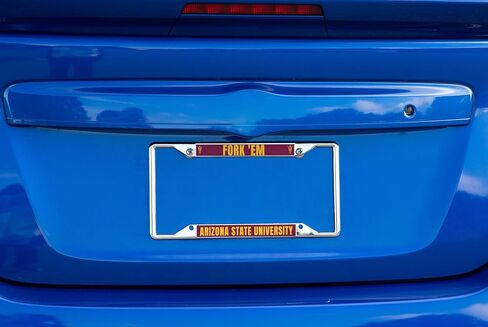 Desert Cactus Arizona State University License Plate Frame ASU Sun Devils Holder for Front or Back of Car Metal Car Tag Holder Officially Licensed (Slogan 1) in Saudi Arabia