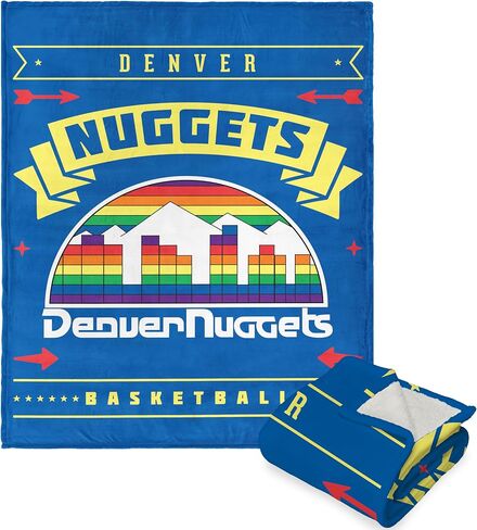 NORTHWEST NBA Denver Nuggets Silk Touch Sherpa Throw Blanket, 50" x 60", Hardwood Classics in Saudi Arabia