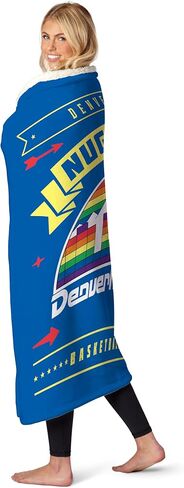 NORTHWEST NBA Denver Nuggets Silk Touch Sherpa Throw Blanket, 50" x 60", Hardwood Classics in Saudi Arabia