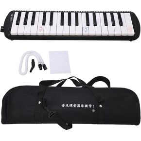 32 Key Melodica Musical Instrument, Protable Piano Style Melodica Musical Education Instrument, Wind Instrument for Beginners with Mouthpiece and Tube (Black) in Saudi Arabia