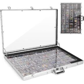 Large Card Show Display Case with Clear Acrylic,Portable Aluminum Trade Show Display Frame with Lock for MTG TCG Sports Collectibles Cards (34"x22") in Saudi Arabia