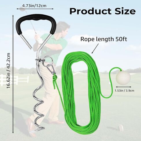 Golf Practice Tool,Training Tool in The Backyard with A Golf Ball & 50 Feet Ball Tavel,Golf Rope Swing Trainer,Great Gifts for Men, Dad, Husband, Women, Kid, Golfers in Saudi Arabia