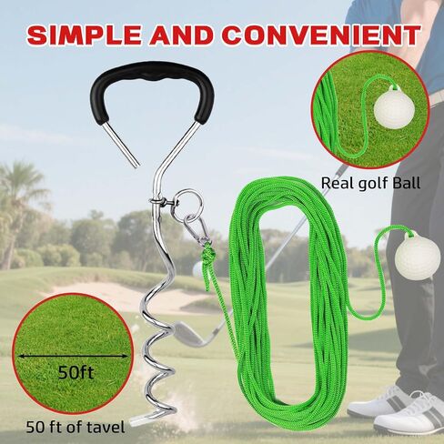Golf Practice Tool,Training Tool in The Backyard with A Golf Ball & 50 Feet Ball Tavel,Golf Rope Swing Trainer,Great Gifts for Men, Dad, Husband, Women, Kid, Golfers in Saudi Arabia
