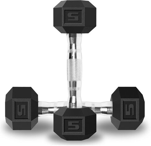 Balelinko Rubber Grip Encased Dumbbell Cast Iron Weight with Anti-Slip Handle Dumbbell -Strength Training Equipment - Home Gym Accessories - Full Body Workout - Muscle Building in Kuwait