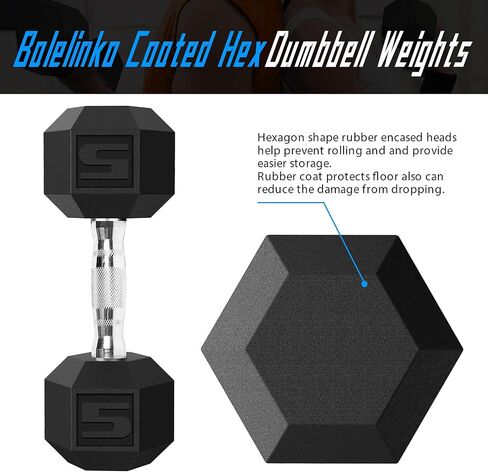 Balelinko Rubber Grip Encased Dumbbell Cast Iron Weight with Anti-Slip Handle Dumbbell -Strength Training Equipment - Home Gym Accessories - Full Body Workout - Muscle Building in Kuwait