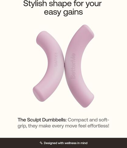 دمبل BetterMe Sculpt - زوج من أوزان اليد من النيوبرين بوزن 2.2 رطل - أوزان ناعمة غير قابلة للانزلاق للنساء - البيلاتس المدمجة والبار والدمبل للتمرين المنزلي in Kuwait