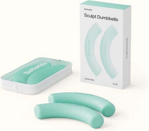 دمبل BetterMe Sculpt - زوج من أوزان اليد من النيوبرين بوزن 2.2 رطل - أوزان ناعمة غير قابلة للانزلاق للنساء - البيلاتس المدمجة والبار والدمبل للتمرين المنزلي in Kuwait