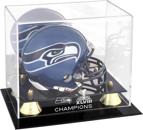 Seattle Seahawks Super Bowl XLVIII Champions en Classic Mini Helmet Logo Display Case - NFL Mini Helmets ''Case Only'' in Saudi Arabia
