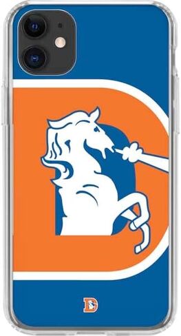 حافظة هاتف Skinit الشفافة متوافقة مع iPhone 11 - تصميم شعار NFL Denver Broncos Retro مرخص رسميًا in Kuwait