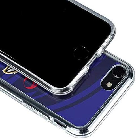 حافظة هاتف Skinit الشفافة متوافقة مع iPhone SE (الجيل الثاني والثالث) - تصميم رؤية مزدوجة مرخص رسميًا من NFL Baltimore Ravens in Saudi Arabia
