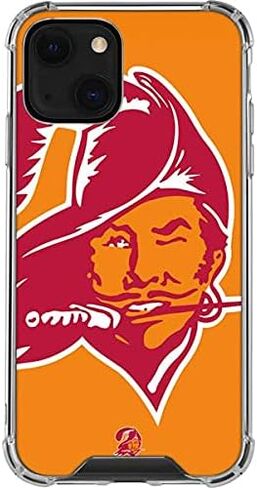 حافظة هاتف سكينيت شفافة متوافقة مع آيفون 13 ميني - تصميم شعار NFL Tampa Bay Buccaneers Retro مرخص رسميًا in Saudi Arabia
