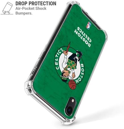 حافظة هاتف Skinit الشفافة متوافقة مع iPhone XR - تصميم الشعار الأساسي الأخضر المرخص رسميًا من NBA Boston Celtics in Saudi Arabia