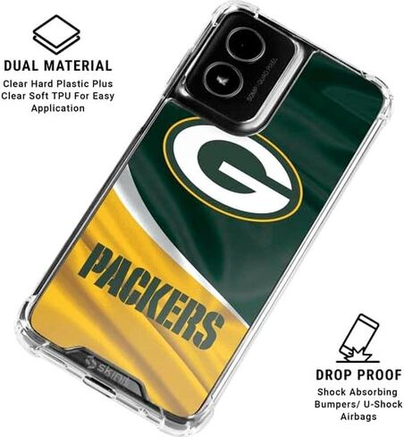 حافظة هاتف Skinit الشفافة متوافقة مع Moto G Power 5G (2024) - تصميم Green Bay Packers المرخص رسميًا من NFL in Saudi Arabia