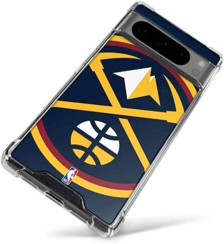 حافظة هاتف Skinit الشفافة متوافقة مع Google Pixel 8 Pro - تصميم شعار كبير مرخص رسميًا من NBA Denver Nuggets in Saudi Arabia