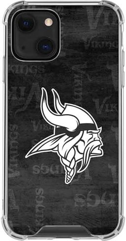 Skinit Clear Phone Case Compatible with iPhone 13 Mini - Officially Licensed NFL Minnesota Vikings Black & White Design in Saudi Arabia