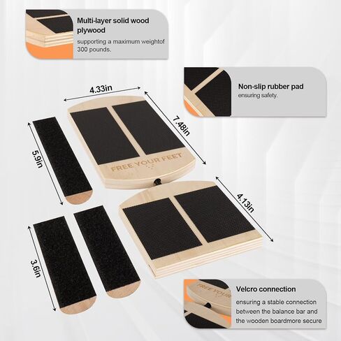 Ankle Balance Board Foot Strength Trainer With Non-Slip Mat And Wooden Base Suitable For Sprain Rehabilitation, Stability Training, Posture Correction, Plantar Fasciitis Relief, Physical Therapy, And Balance Training. in Saudi Arabia