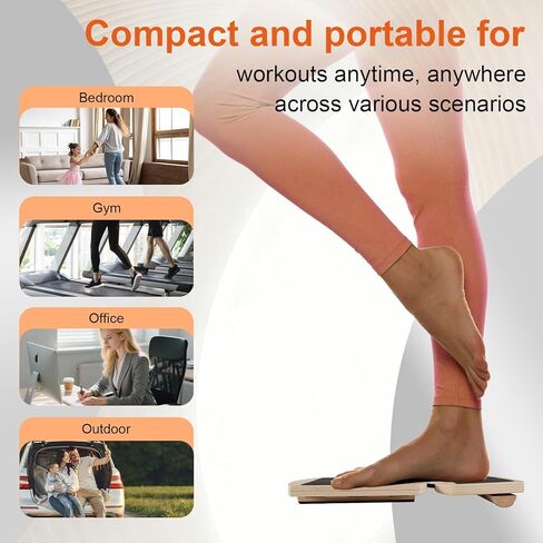 Ankle Balance Board Foot Strength Trainer With Non-Slip Mat And Wooden Base Suitable For Sprain Rehabilitation, Stability Training, Posture Correction, Plantar Fasciitis Relief, Physical Therapy, And Balance Training. in Saudi Arabia