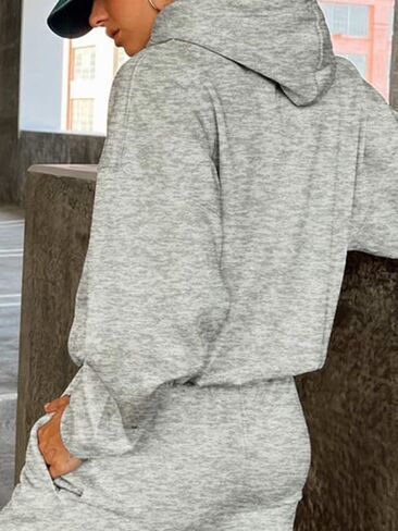 Hoodies for Women Oversized Fleece Sweatshirt with Pocket Loose Fit Casual Athletic Workout Pullover in Saudi Arabia