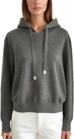 Women's 100% Merino Wool Long Sleeve,Casual Outdoor Performance, Sof t Hoodie Sweater in Saudi Arabia