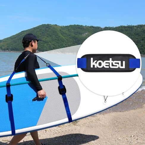 KOETSU Paddle Board Strap-Adjustable SUP Carry Straps, Padded Shoulder Strap with Hook for Kayak/Paddle Board/Surfboard in Kuwait