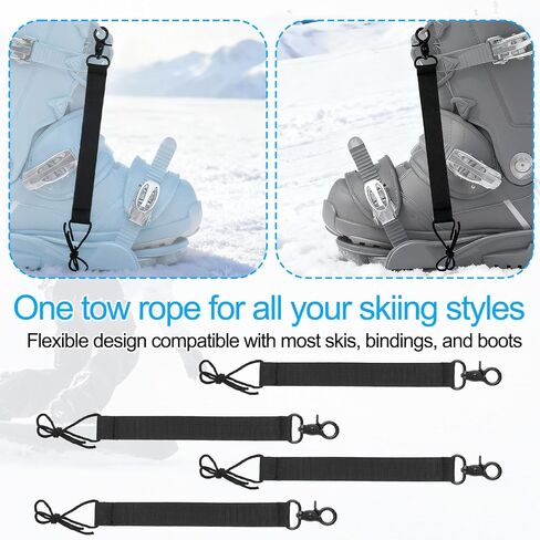 4pcs Snowboard Short Leash with Key Ring, 25cm/9.84in Polyester Ski Leash Safety Harness Snowboard Binding Straps for Men Women in Saudi Arabia