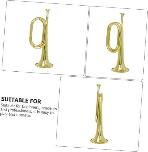 Yardwe C Key Bugle for Beginners Copper Military Trumpet for Music Bands Lightweight and Sturdy Horn Instrument User-Friendly Design in Saudi Arabia