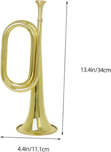 Yardwe C Key Bugle for Beginners Copper Military Trumpet for Music Bands Lightweight and Sturdy Horn Instrument User-Friendly Design in Saudi Arabia