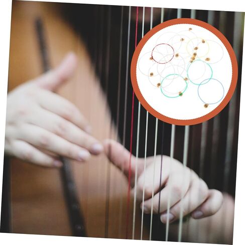 طقم أوتار قيثارة متينة مكون من 15 قطعة من HANABASS للآلات الموسيقية، ملحق بديل للقيثارة، سهل التركيب مع جهير قوي ثلاثي مشرق للمبتدئين والمحترفين in Kuwait