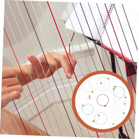 طقم أوتار قيثارة متينة مكون من 15 قطعة من HANABASS للآلات الموسيقية، ملحق بديل للقيثارة، سهل التركيب مع جهير قوي ثلاثي مشرق للمبتدئين والمحترفين in Kuwait