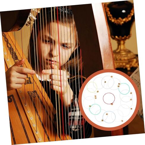 طقم أوتار قيثارة متينة مكون من 15 قطعة من HANABASS للآلات الموسيقية، ملحق بديل للقيثارة، سهل التركيب مع جهير قوي ثلاثي مشرق للمبتدئين والمحترفين in Kuwait