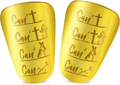 2 Pairs Mini Soccer Shin Guards, Gold - 3.9x2.4 Inch Small Shin Pads with Adjustable Straps, Lightweight Calf Protection for Teenagers, Adults, Boys & Girls in Saudi Arabia